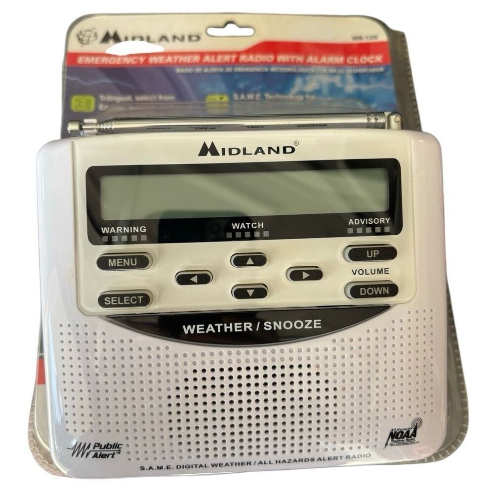 Midland WR-120 Emergency Weather Alert Radio With Alarm Clock